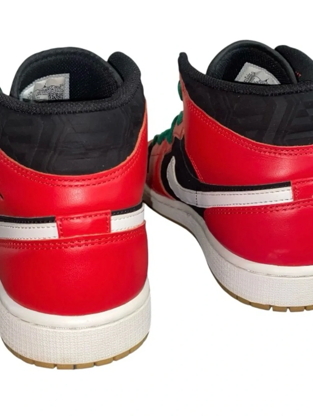 Air Jordan 1 Mid SE Men's Size 10.5 Black/Fire Red-White-Malachite DQ8417-006